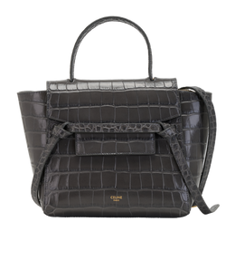 Nano Belt Bag, Leather, Grey, MII, DB/S, 3*